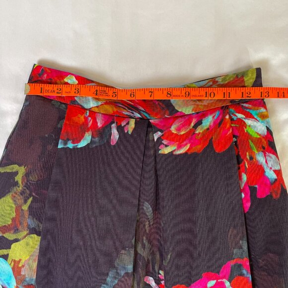 Trina Turk Julienne Trousdale Floral Pleated Skirt Knee Length Size 0 - Picture 5 of 11